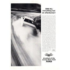 1963 Ford Galaxie 500/XL 405hp V8 Vintage Print Ad Classic Car Dirt Road Driver